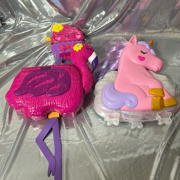 Polly pocket something sweet cupcake, rainbow unicorn salon and flamingo party - Picture 1 of 11